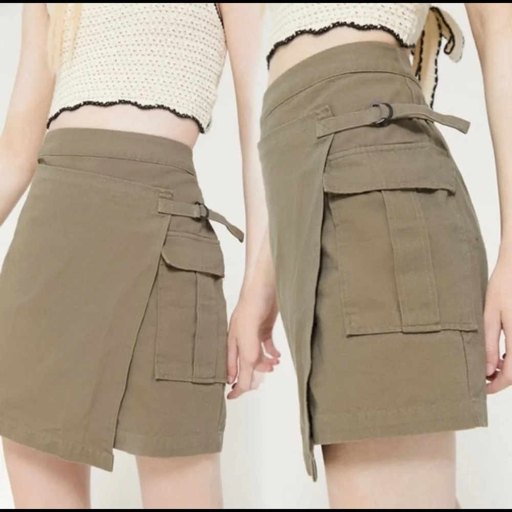Urban Outfitters Green Khaki Cargo Skirt